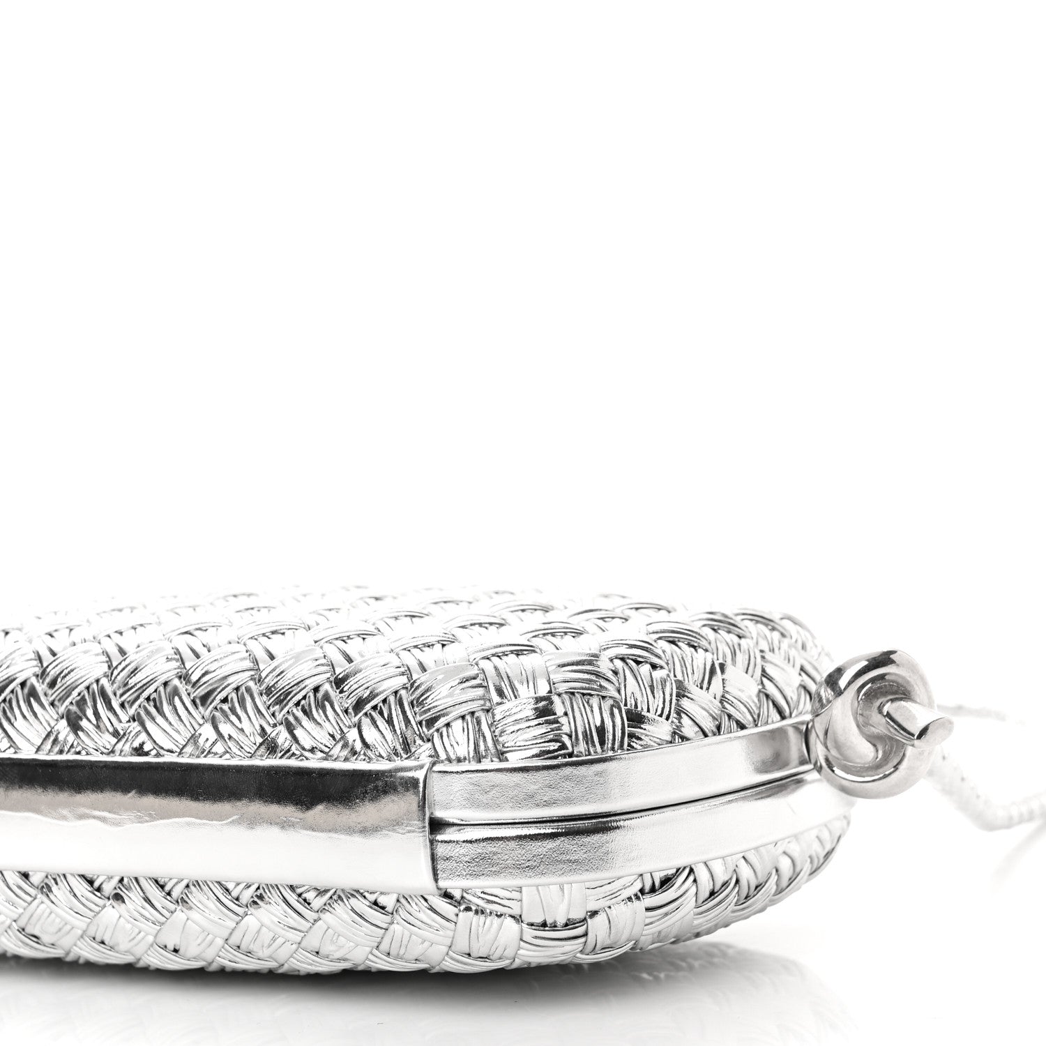 Bottega Veneta Metallic Calfskin Intrecciato Knot On Strap Silver 5 of 10
