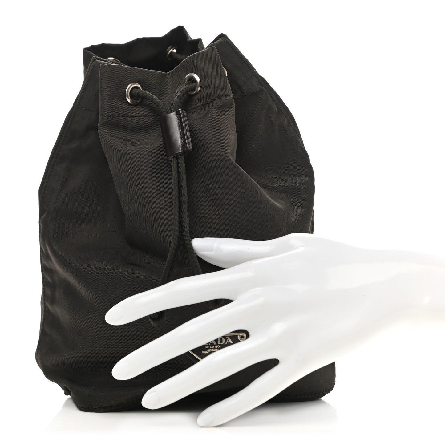 Nylon Vela Drawstring Pouch Brown