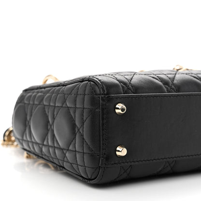 Christian Dior Lambskin Cannage Mini Lady Dior Black 9 of 13