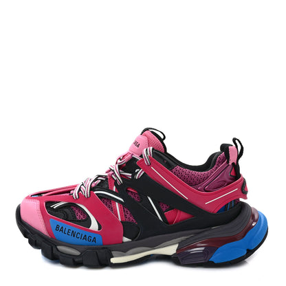 Balenciaga Mesh Nylon Metallic Fabric Womens Track Sneakers 38 Pink Blue 1 of 10