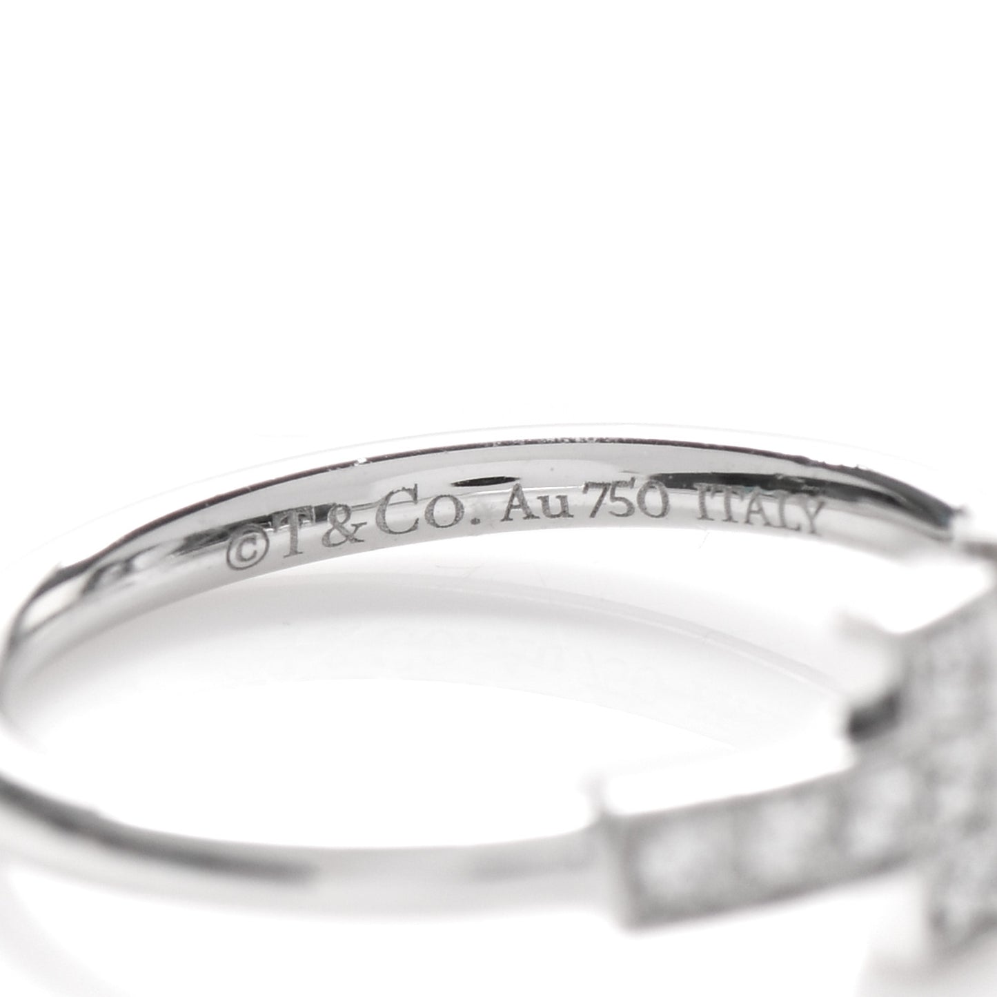 18K White Gold Diamond T Wire Ring 48 4.5