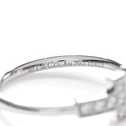 Tiffany 18K White Gold Diamond T Wire Ring 48 4.5 4 of 5