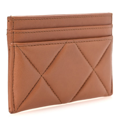 Chanel Lambskin Quilted Chanel 19 Card Holder Brown 3 of 10