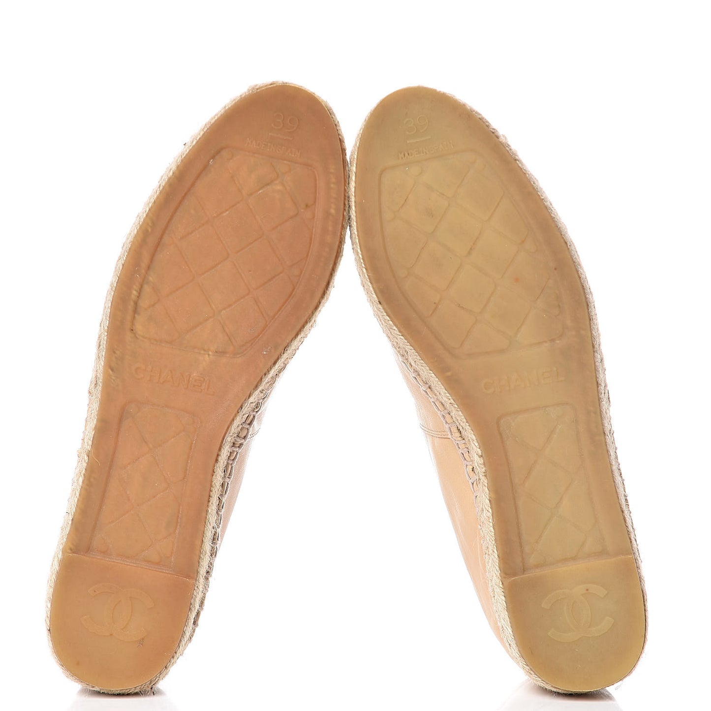 Lambskin CC Espadrilles 39 Beige Black