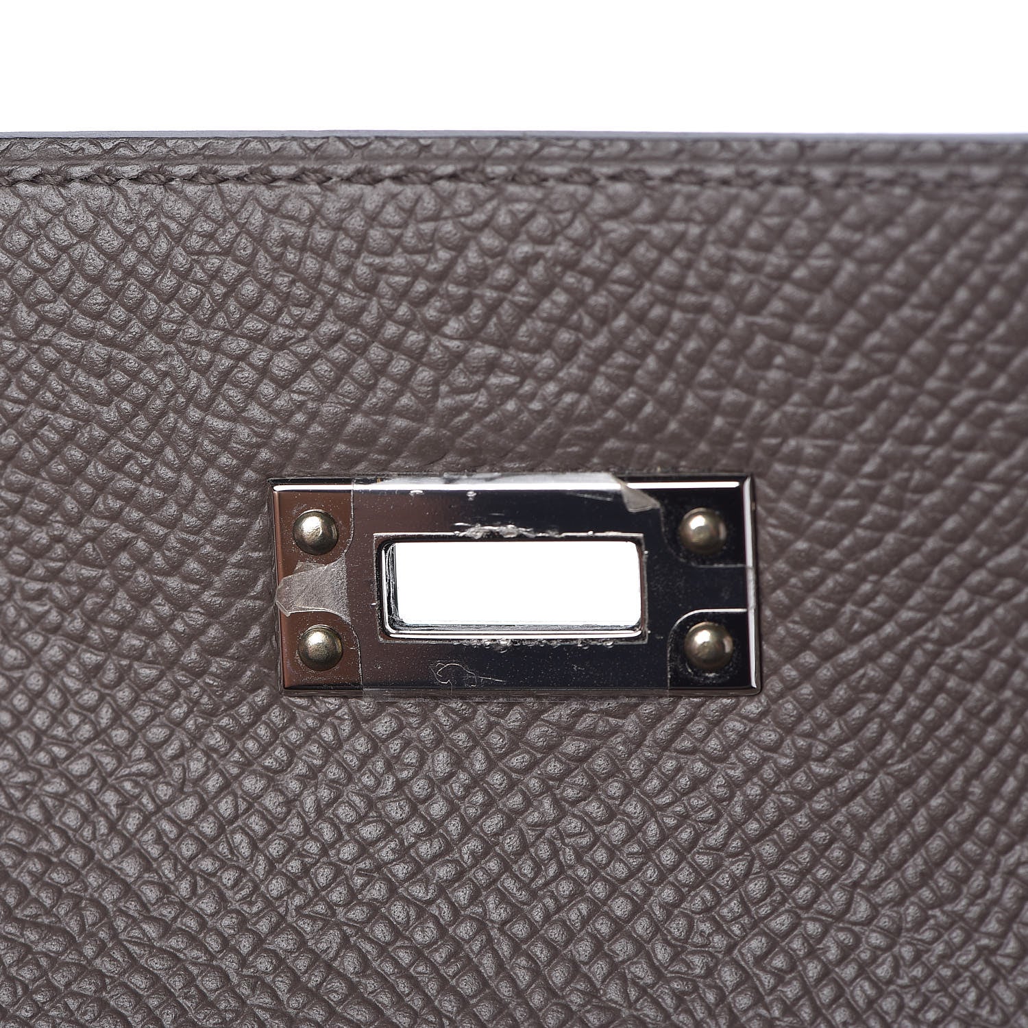 Hermes Epsom Bi Color Horseshoe Kelly Sellier 25 Etain Black 27 of 40