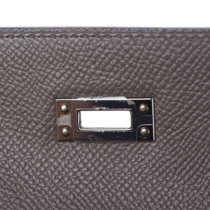 Hermes Epsom Bi Color Horseshoe Kelly Sellier 25 Etain Black 27 of 40