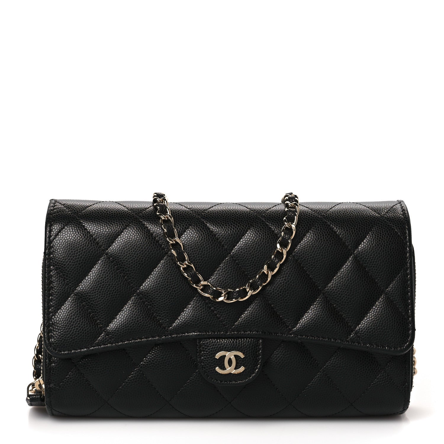 Chanel Caviar Quilted Phone Holder Wallet on Removable Chain Black 1 of 10