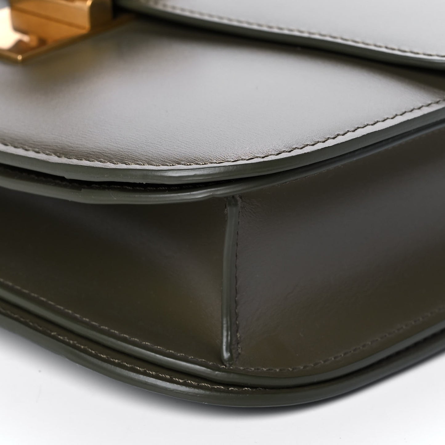 Box Calfskin Medium Classic Box Flap Bag Army Green