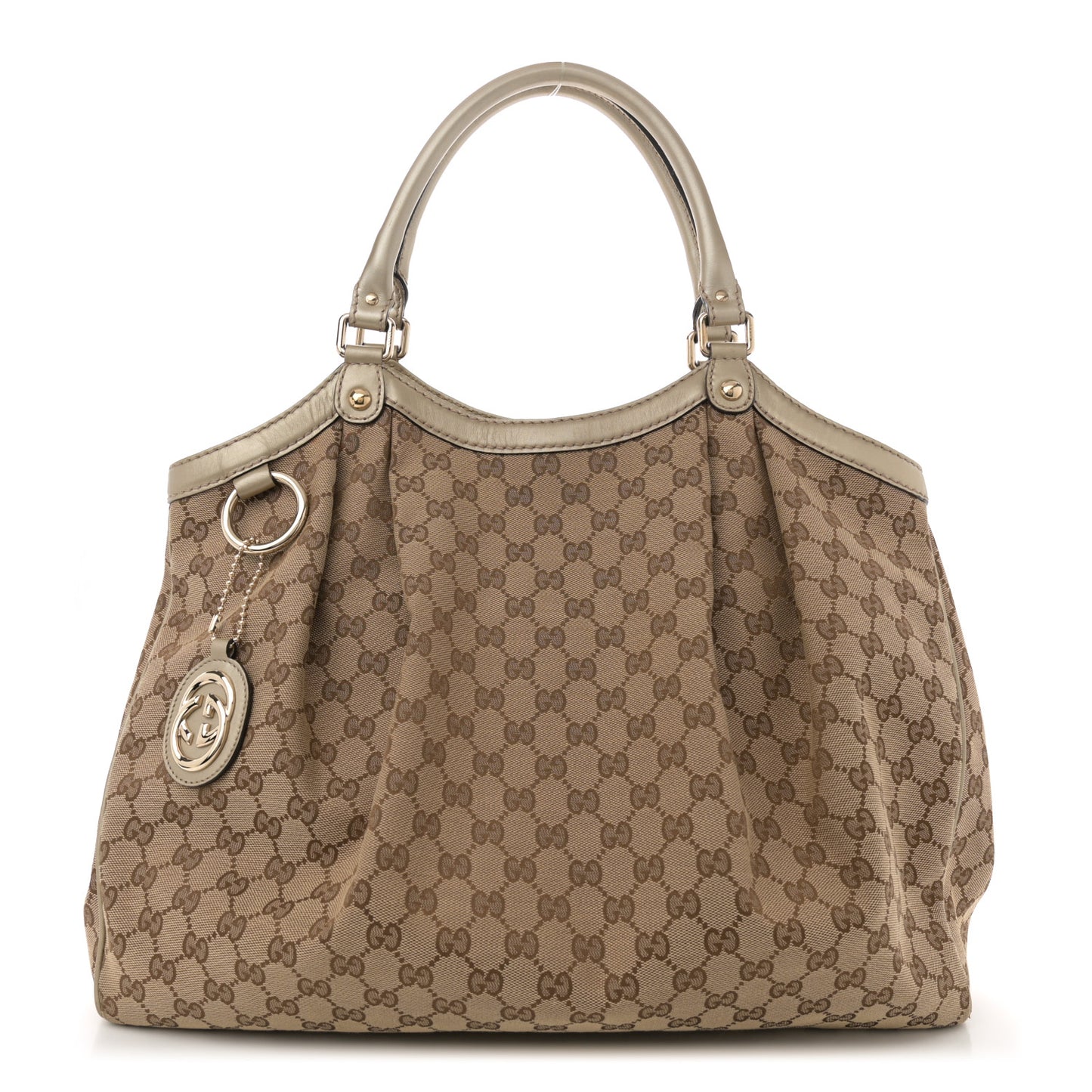 Metallic Monogram Large Sukey Tote Champagne