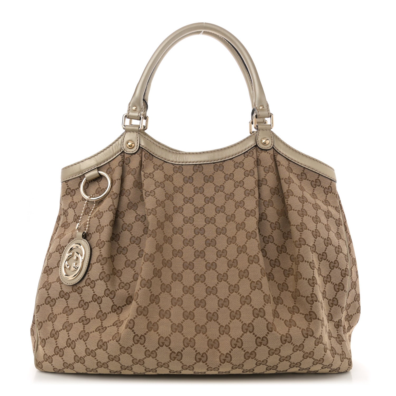 Gucci Metallic Monogram Large Sukey Tote Champagne 1 of 13