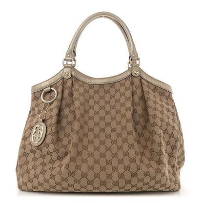 Gucci Metallic Monogram Large Sukey Tote Champagne 1 of 13