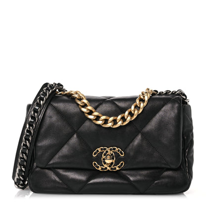 Chanel Lambskin Quilted Medium Chanel 19 Flap Black 1 of 17