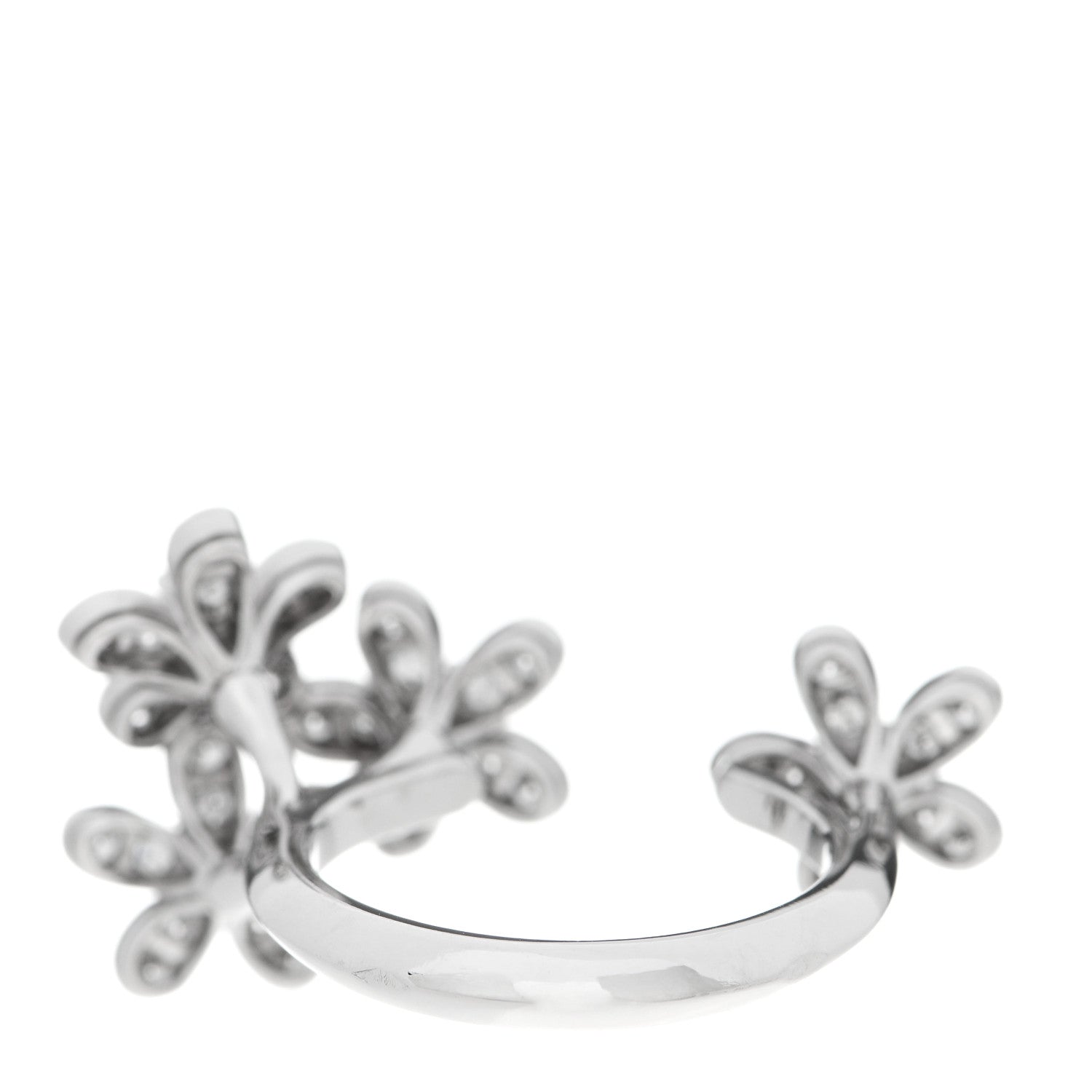 Van Cleef & Arpels 18K White Gold Diamond Socrate Between the Finger Ring 50 5.25 4 of 7