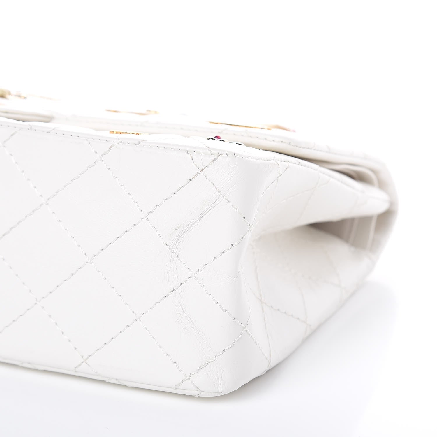 Chanel Aged Calfskin Lucky Charms 2.55 Reissue 226 Flap White 10 of 12