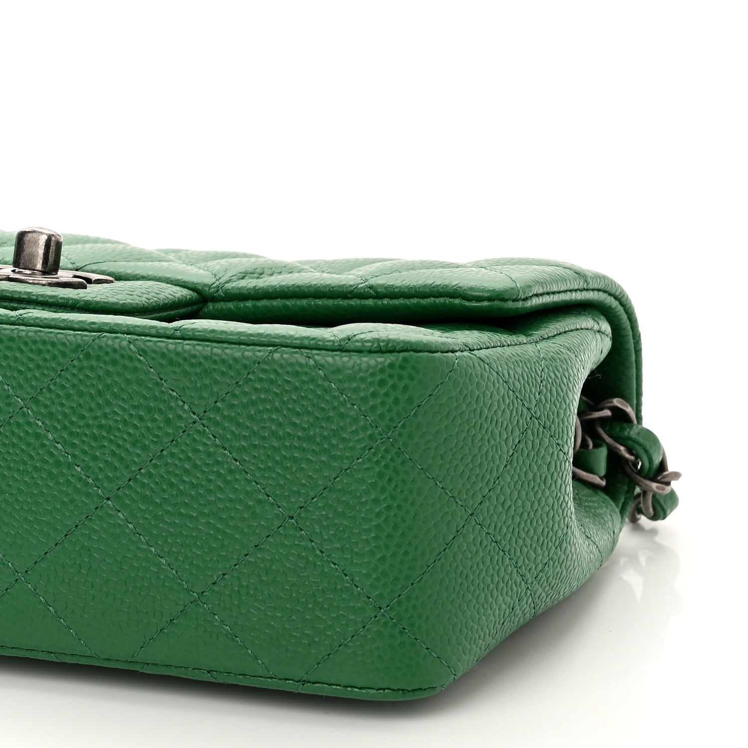 Chanel Caviar Quilted Mini Rectangular Flap Green 9 of 10