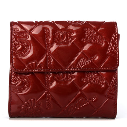 Chanel Patent Calfskin Lucky Symbols Compact French Flap Wallet Red 1 of 7