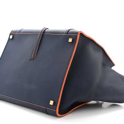 Celine Supple Calfskin Large Phantom Luggage Navy Blue Orange 10 of 10