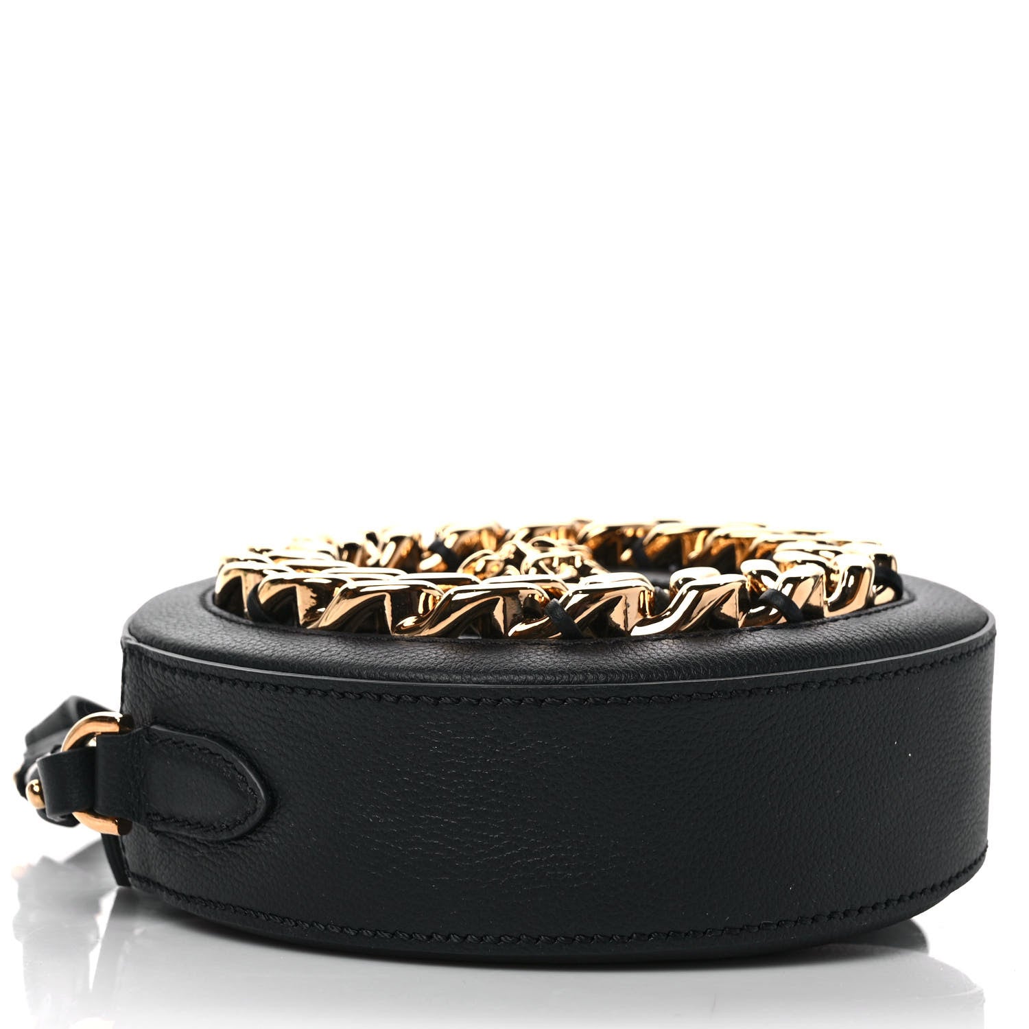 Versace Calfskin Mini La Medusa Chain Round Crossbody Bag Black 4 of 8