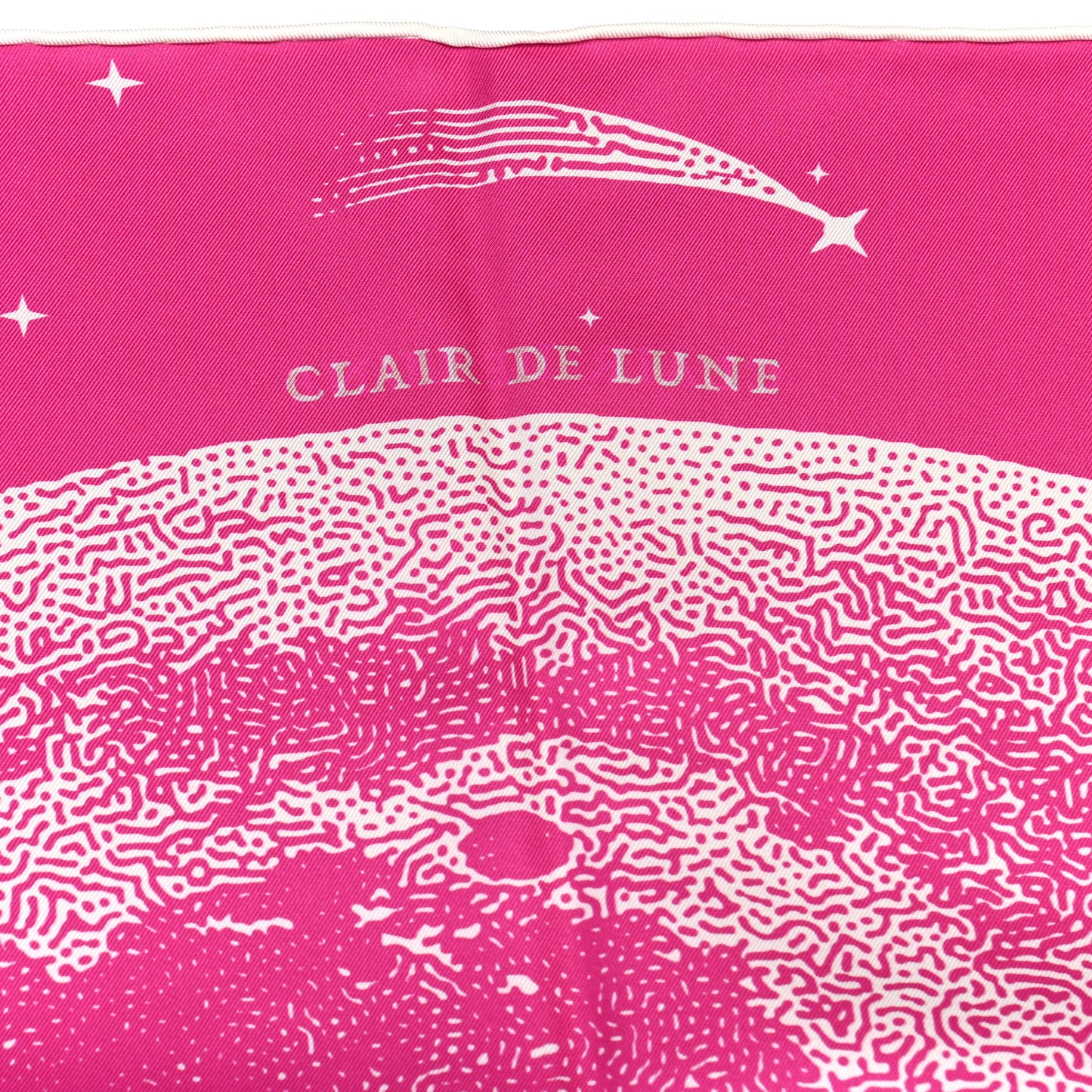 Silk Clair De Lune Double Face Scarf 90 Rose Vif White Rouge