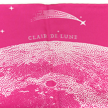 Hermes Silk Clair De Lune Double Face Scarf 90 Rose Vif White Rouge 3 of 8