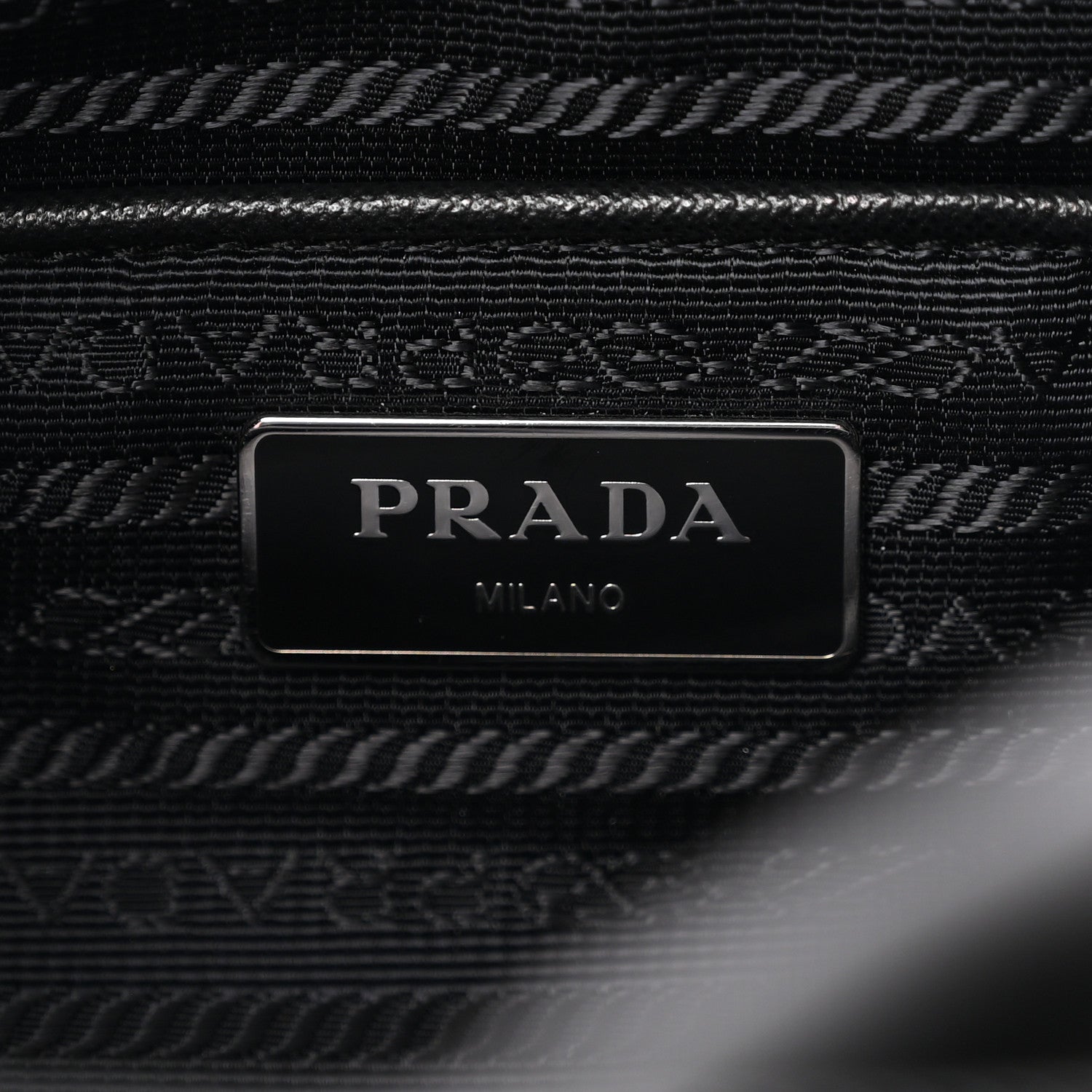 Prada Tessuto Nylon Saffiano Double Buckle Messenger Shoulder Bag Black 6 of 10