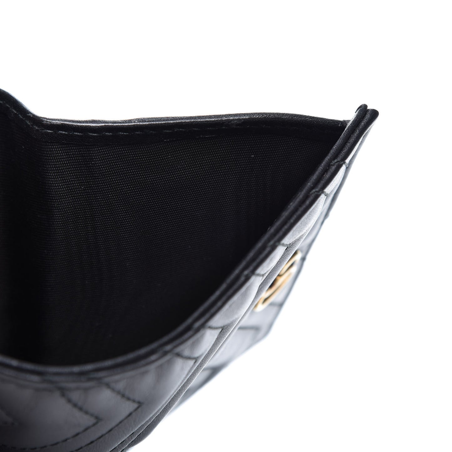 Calfskin Matelasse GG Marmont Card Case Wallet Black
