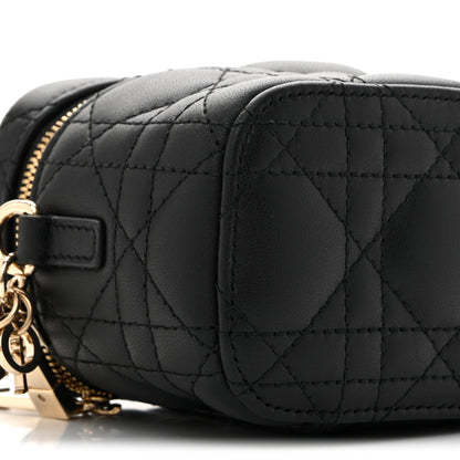 Christian Dior Lambskin Cannage Micro Lady Dior Vanity Case Black 9 of 13