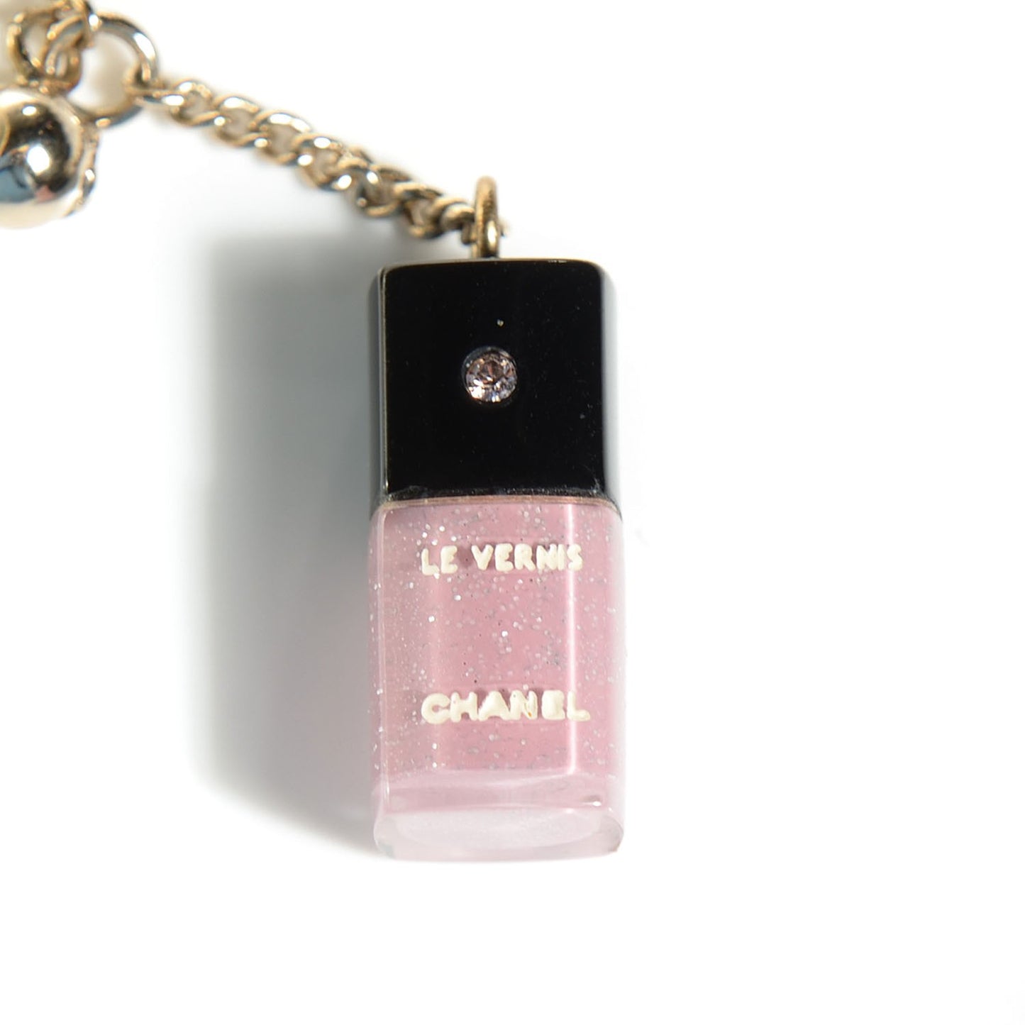 CC Nail Polish Charm Earrings Gold Pink