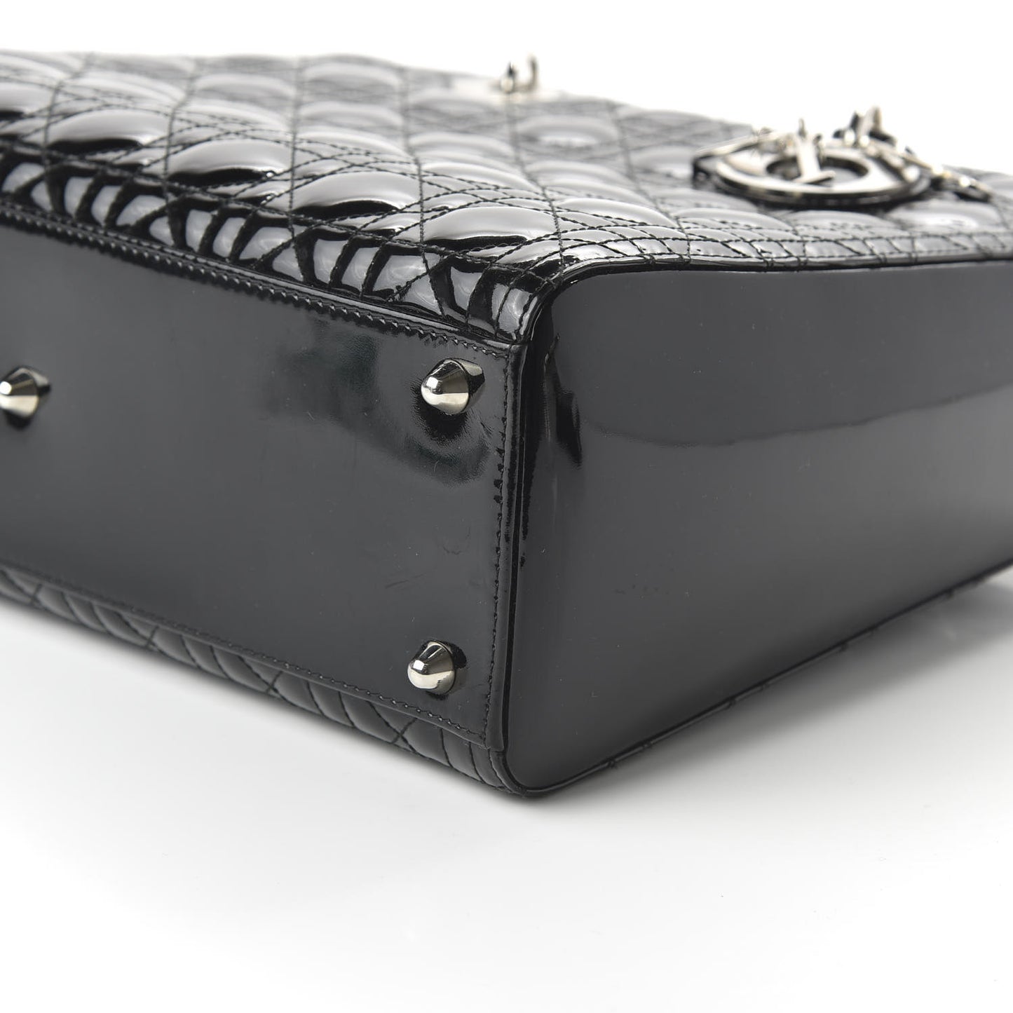 Patent Cannage Large Lady Dior Black