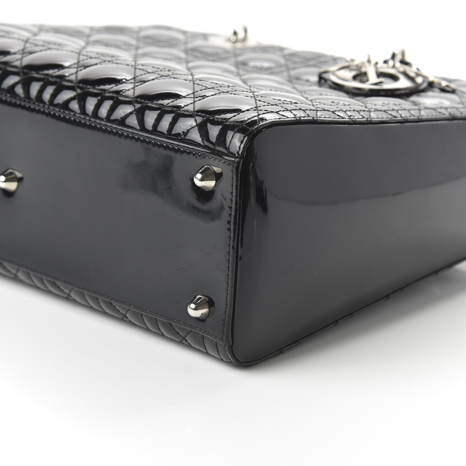 Christian Dior Patent Cannage Large Lady Dior Black 7 of 9