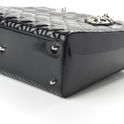 Christian Dior Patent Cannage Large Lady Dior Black 7 of 9