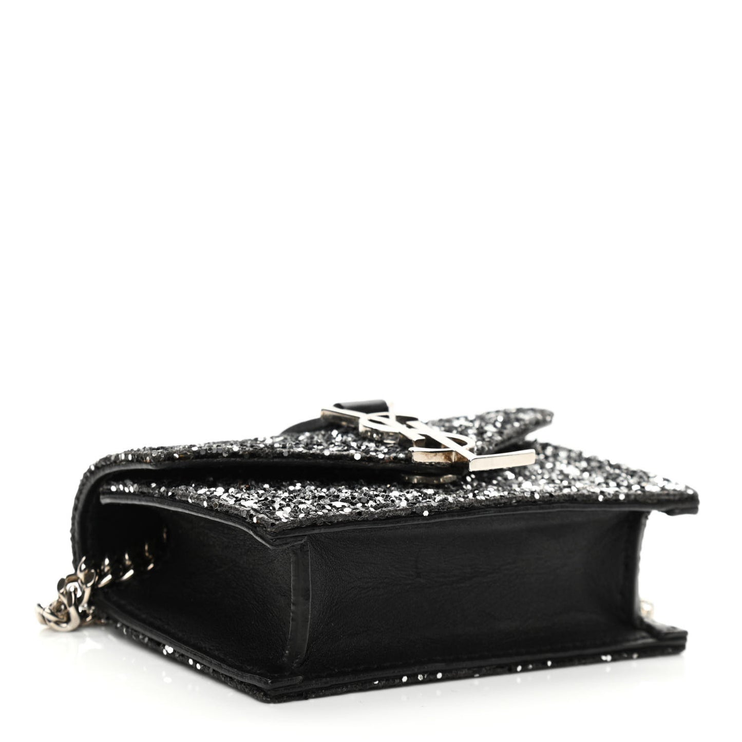 Sequin Calfskin Monogram Mini Candy Crossbody Black