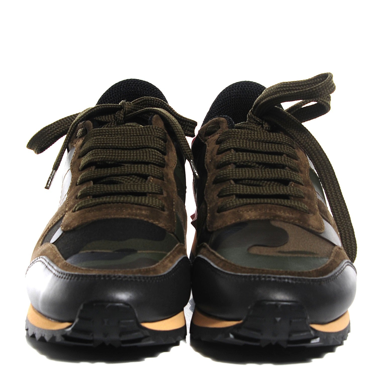 Valentino Garavani Nappa Suede Camouflage Womens Rockrunner Sneakers 37 Multicolor 2 of 6