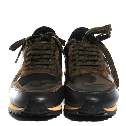 Valentino Garavani Nappa Suede Camouflage Womens Rockrunner Sneakers 37 Multicolor 2 of 6