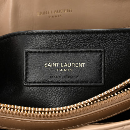 Saint Laurent Calfskin Y Quilted Monogram Small Loulou Chain Satchel Dark Beige 6 of 12