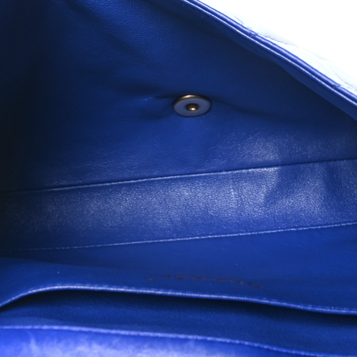 Chanel Lambskin Quilted Clutch Flap Blue 5 of 10