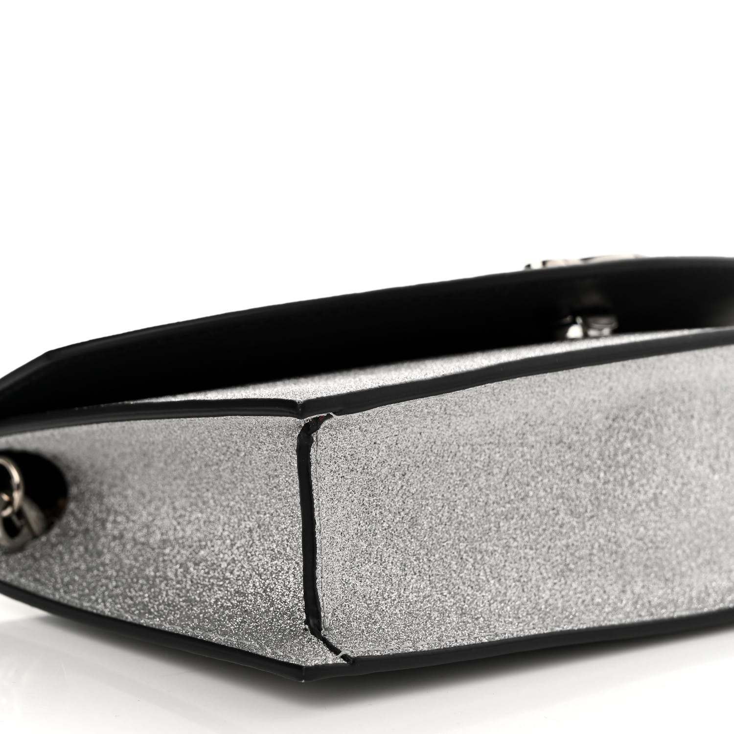 Christian Louboutin Glitter Calfskin Loubi54 Crossbody Clutch Silver 8 of 13