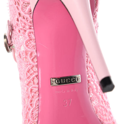 Gucci Lace Pizzo Venice Pumps 37 Sugar Pink 6 of 9