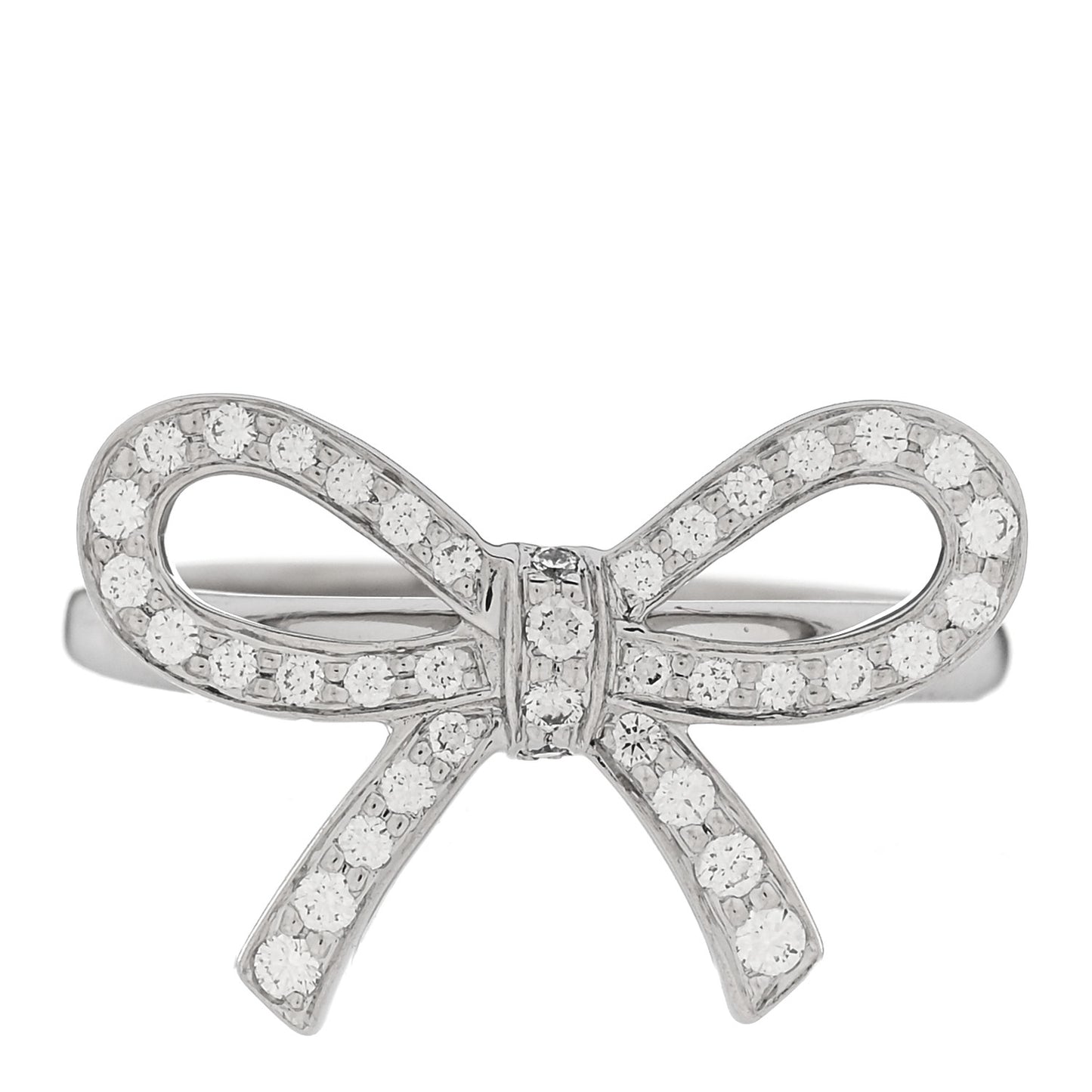 Platinum Diamond Bow Ring 45 3.25