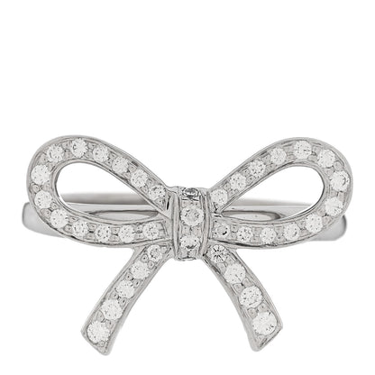 Tiffany Platinum Diamond Bow Ring 45 3.25 1 of 4
