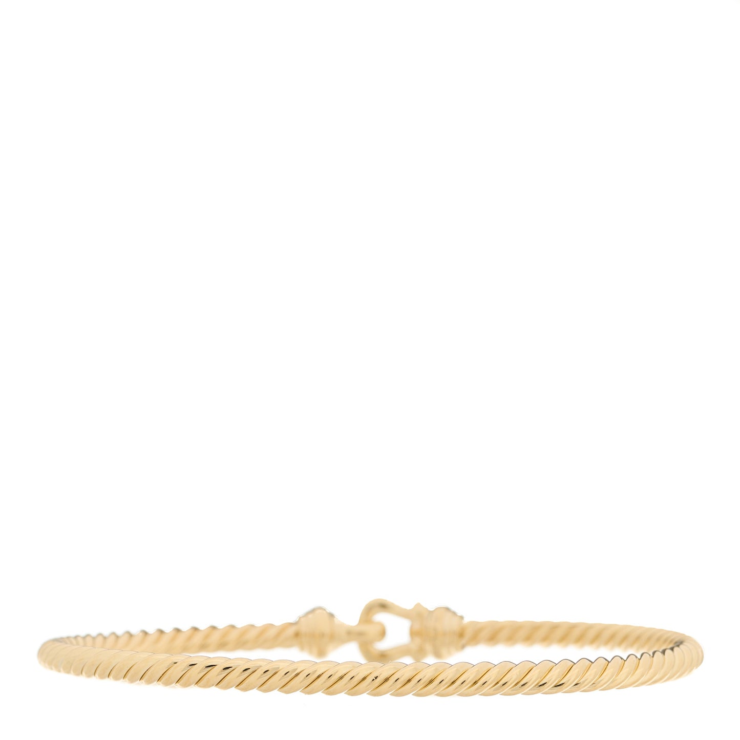 18K Yellow Gold Diamond 3.5mm Cable Buckle Bracelet