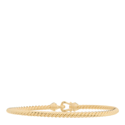 David Yurman 18K Yellow Gold Diamond 3.5mm Cable Buckle Bracelet 2 of 3