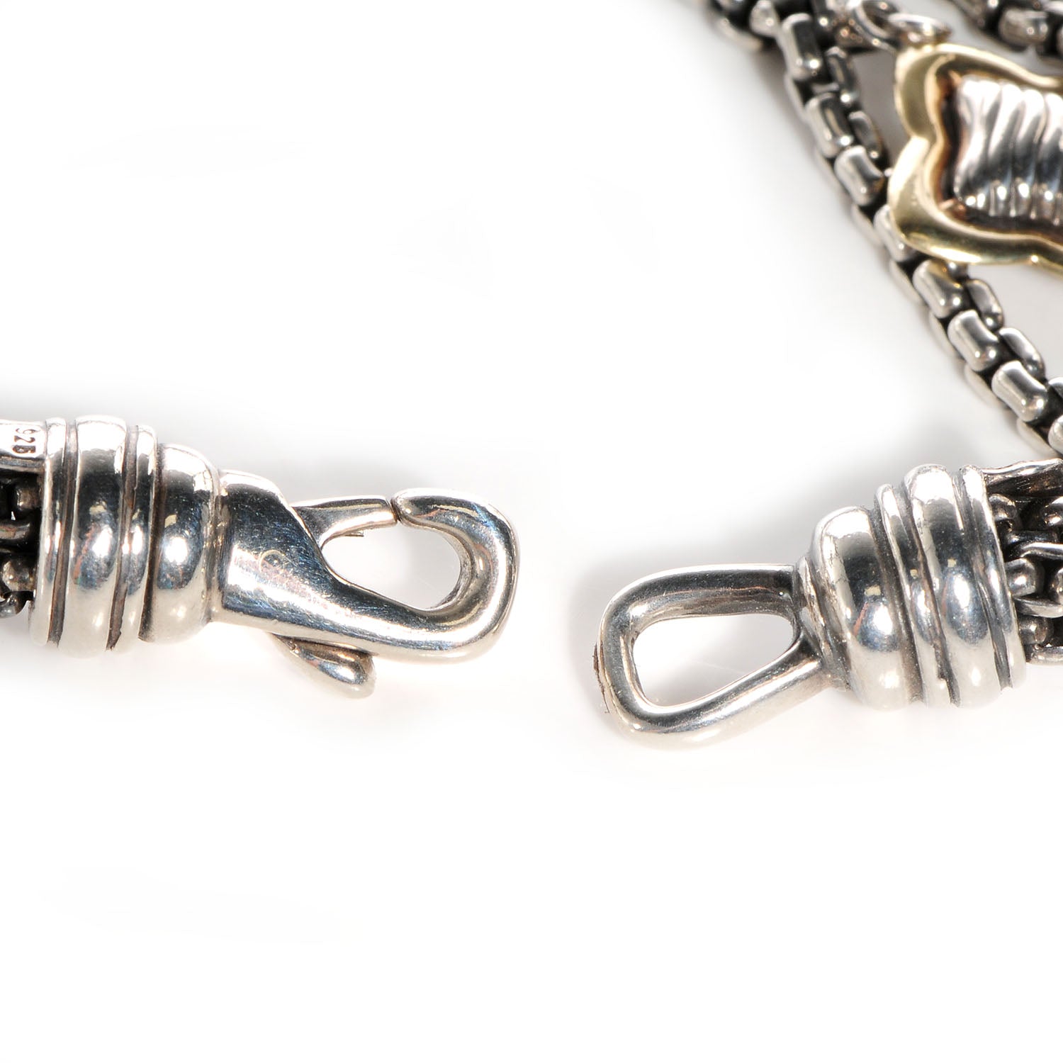 David Yurman Sterling Silver 18K Yellow Gold Pearl Multistrand Quatrefoil Bracelet 4 of 6