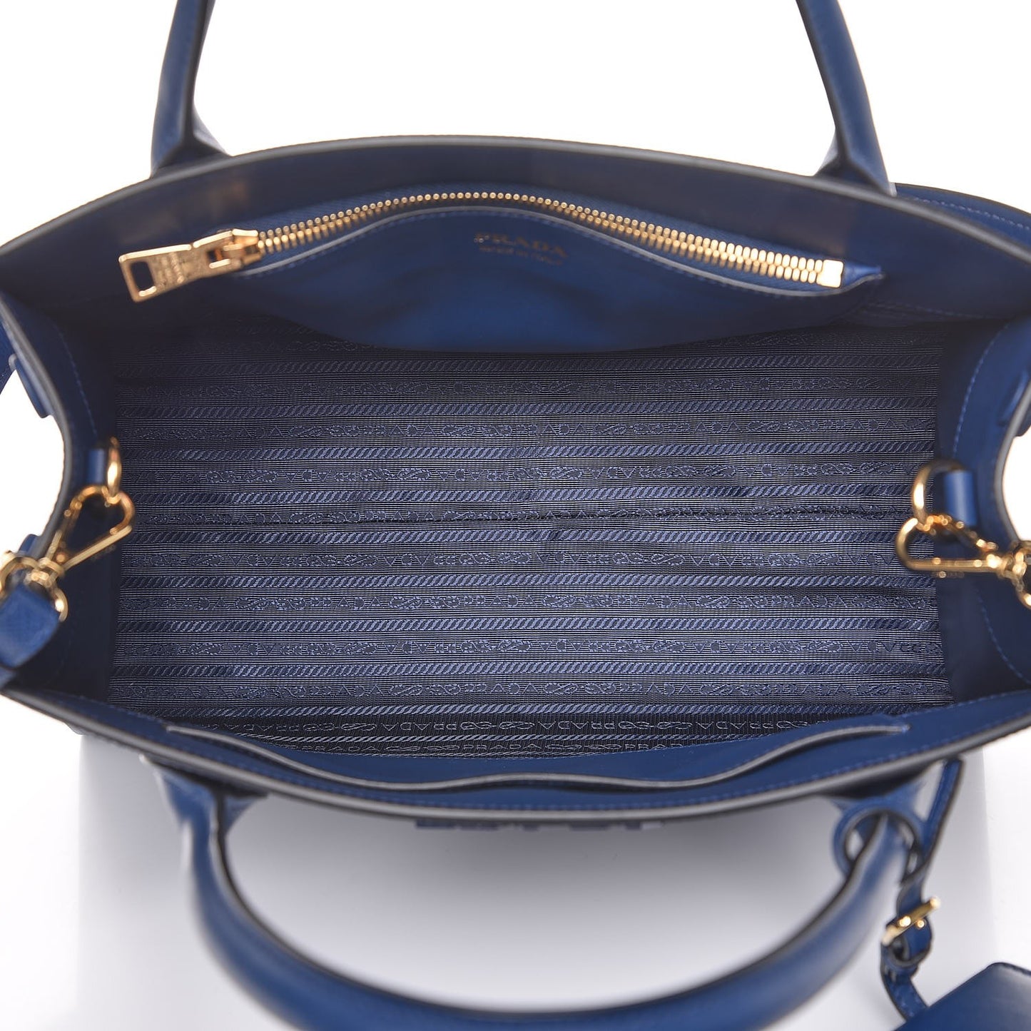 Saffiano Cuir Calfskin Medium Monochrome Top Handle Tote Bluette
