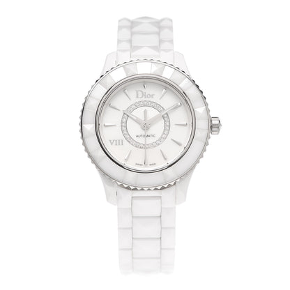Christian Dior Stainless Steel Ceramic Diamond 33mm Dior VIII Automatic Watch White 1 of 5