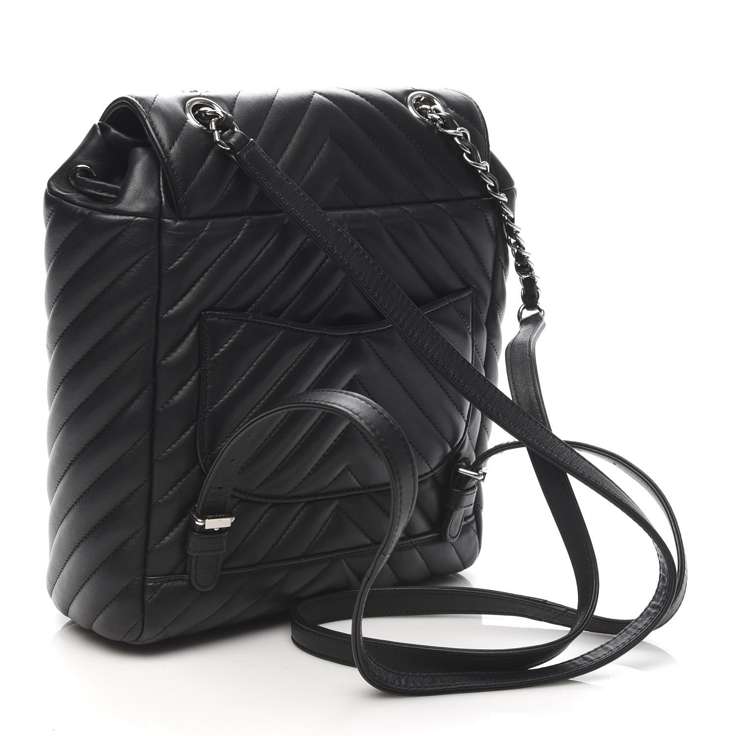 Chanel Lambskin Chevron Quilted Small Urban Spirit Backpack Black 2 of 9