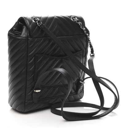 Chanel Lambskin Chevron Quilted Small Urban Spirit Backpack Black 2 of 9