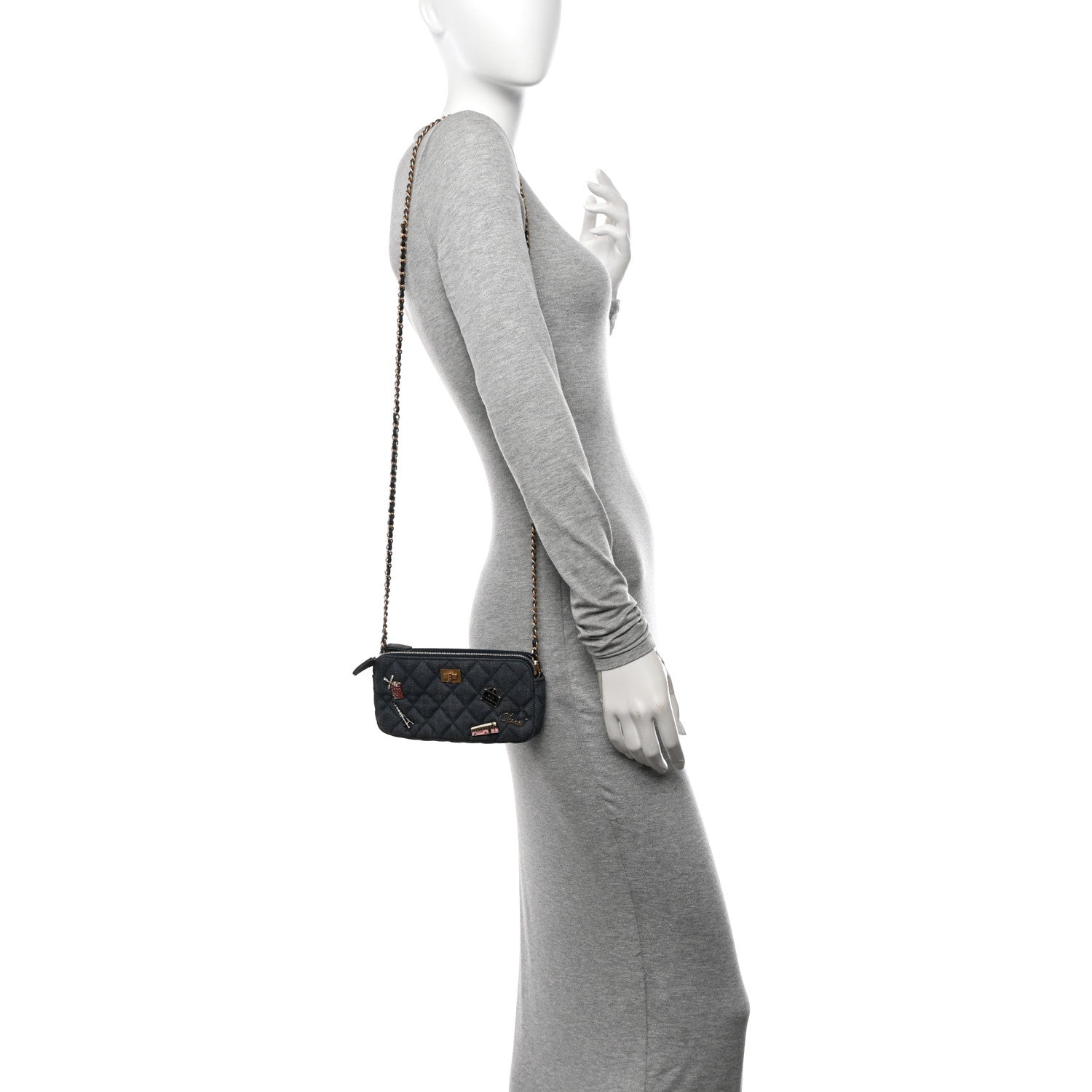 Chanel Denim Lucky Charms 2.55 Reissue Small Clutch With Chain Blue 2 of 12