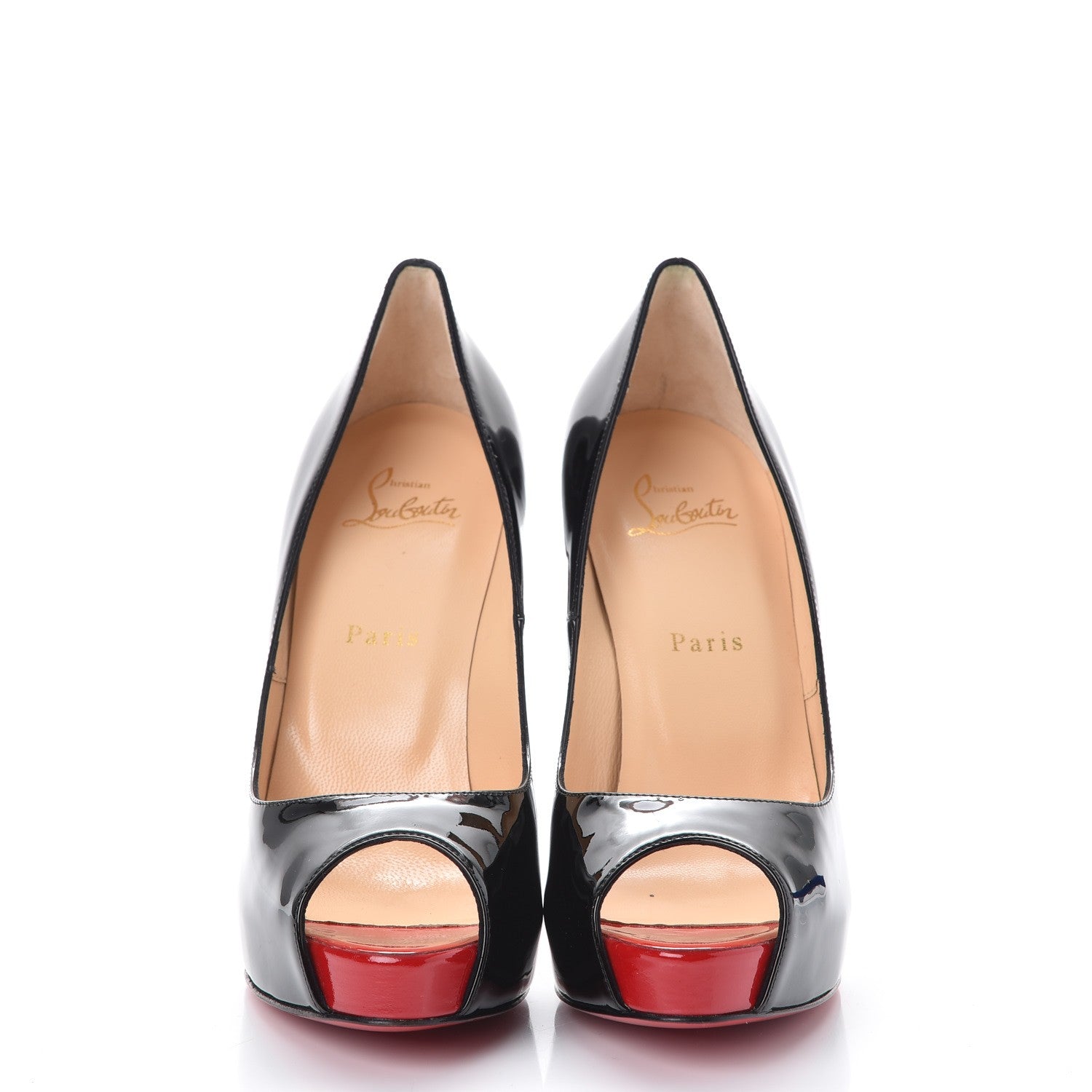 Christian Louboutin Patent New Very Prive 120 Pumps 39.5 Black Red 2 of 8