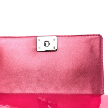 Chanel Metallic Patent Calfskin Quilted Medium Boy Flap Pink 9 of 13